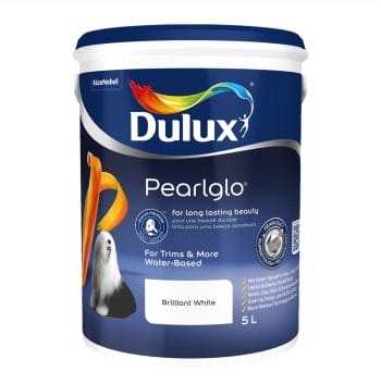 Dulux PearlGlo Water-Based paint for trims and interiors – available in 1L and 5L. Colours: White and Pebble Black. Sold by Hyper Paint South Africa with 9 Johannesburg branches and delivery all across South Africa via our website www.hyperpaint.co.za.